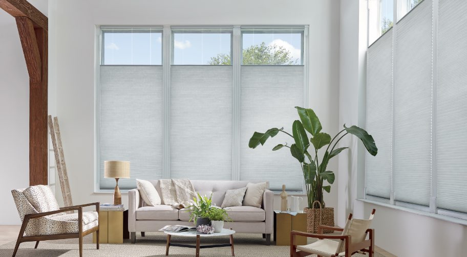 Shades in living room in Dallas
